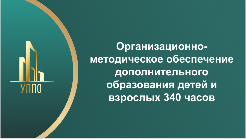 Организационно-методическое обеспечение дополнительного образования детей и взрослых 340 часов