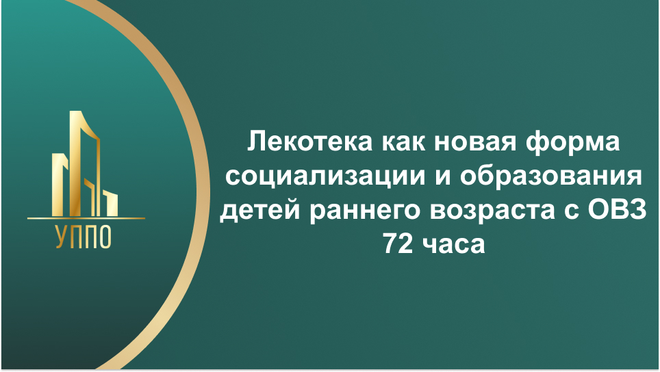 Лекотека как новая форма социализации и образования детей раннего возраста с ОВЗ 72 часа