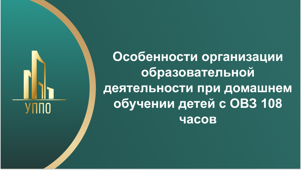 Особенности организации образовательной деятельности при домашнем обучении детей с ОВЗ 108 часов