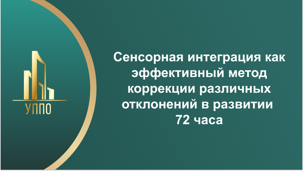 Сенсорная интеграция как эффективный метод коррекции различных отклонений в развитии 72 часа